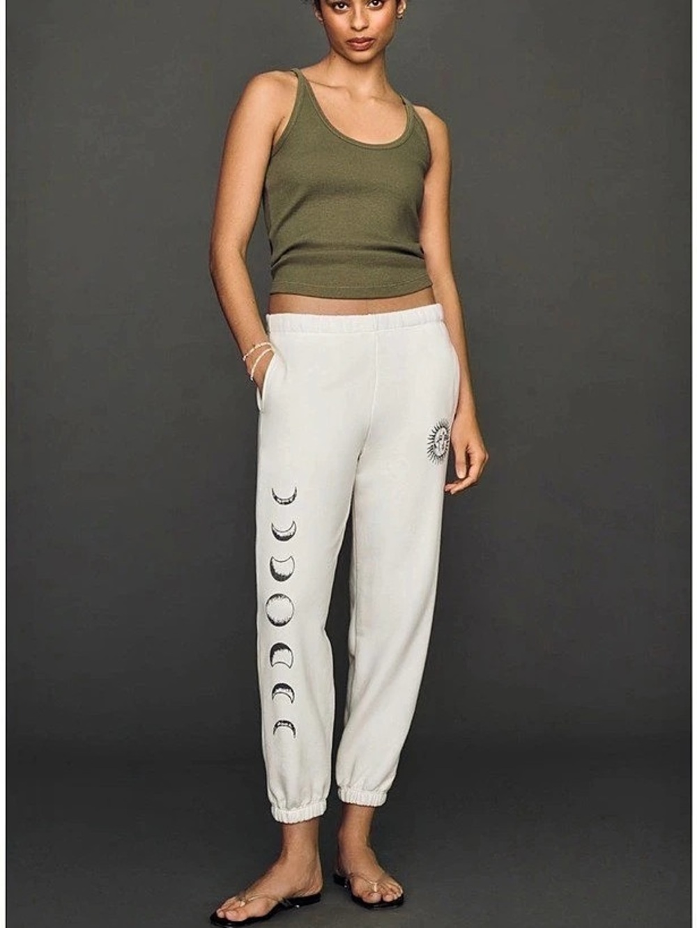 Spiritual Gangster Power of Sun Eden Sweatpants Jogger Sweatpants in White Like